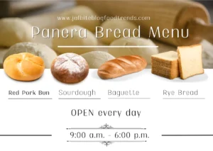 Panera Bread Menu